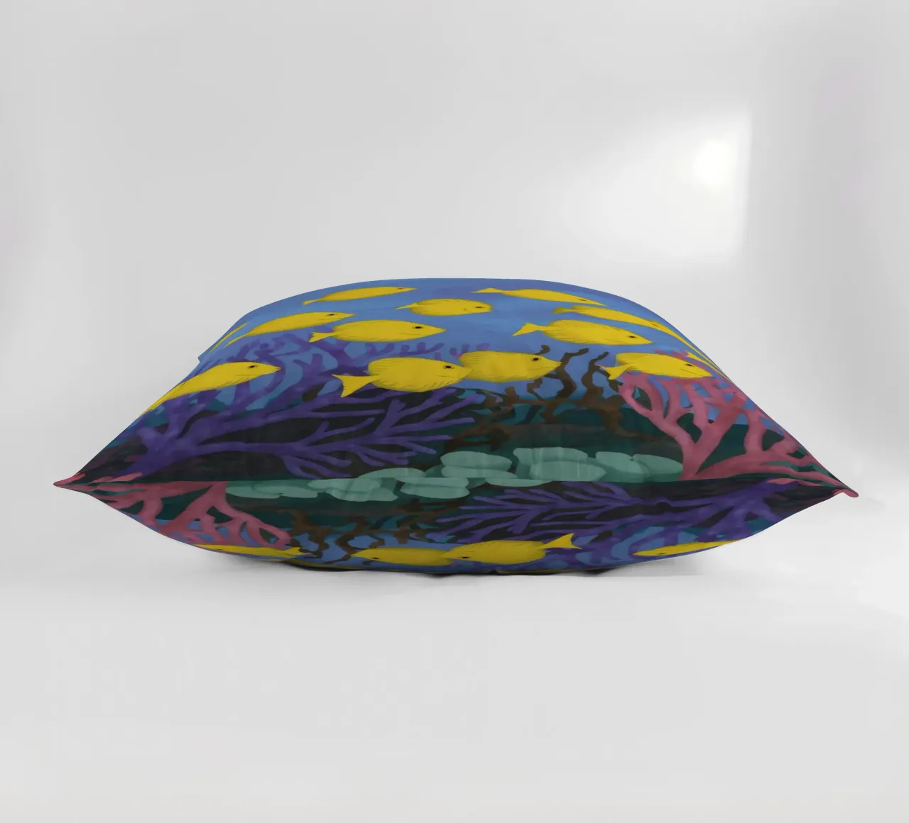 Poisson jaune flottant coussin de Silk Palette