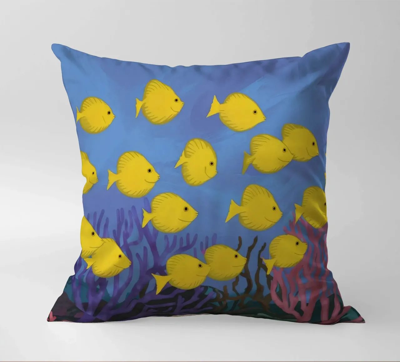 Poisson jaune flottant coussin de Silk Palette