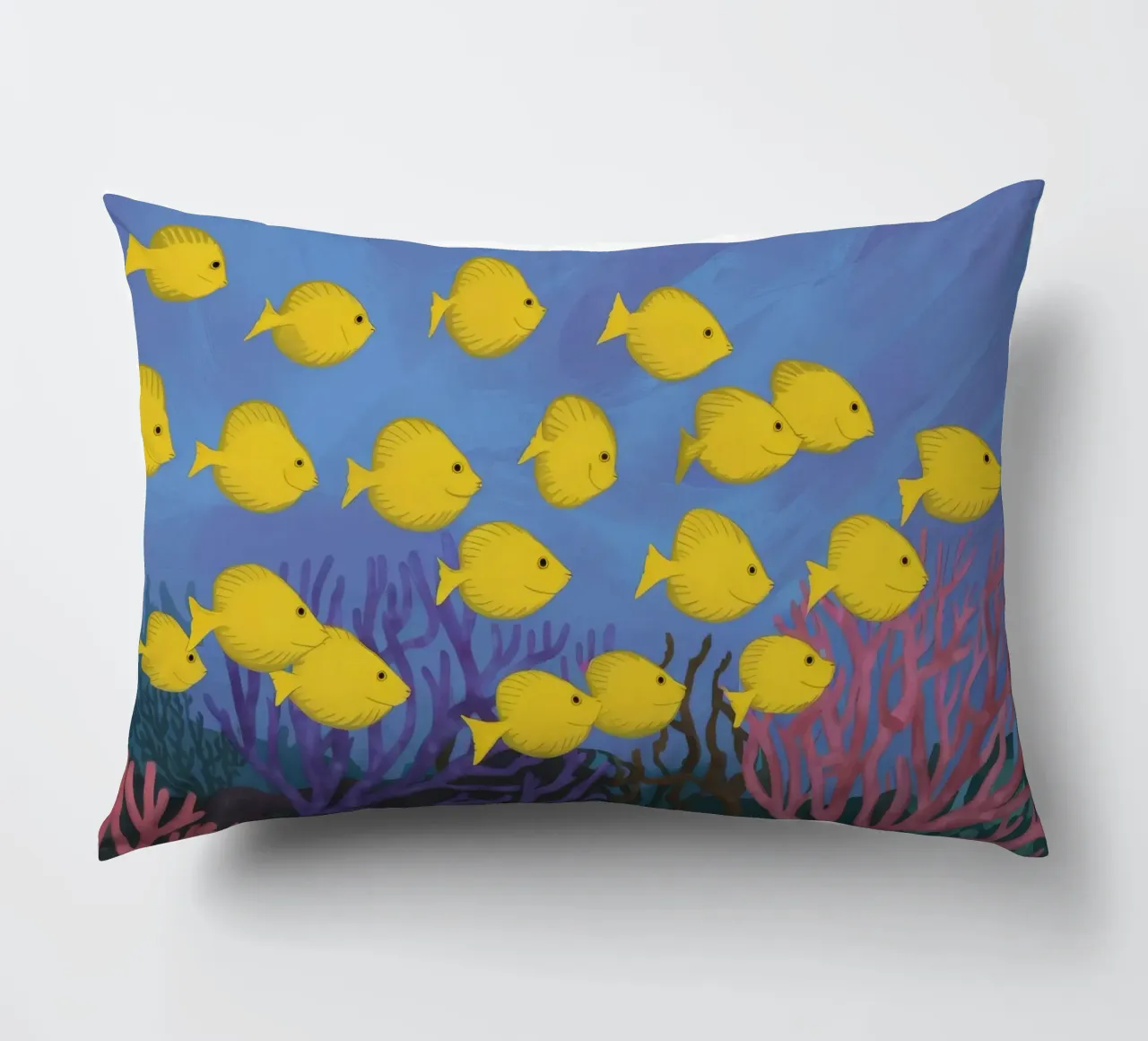 Poisson jaune flottant coussin de Silk Palette