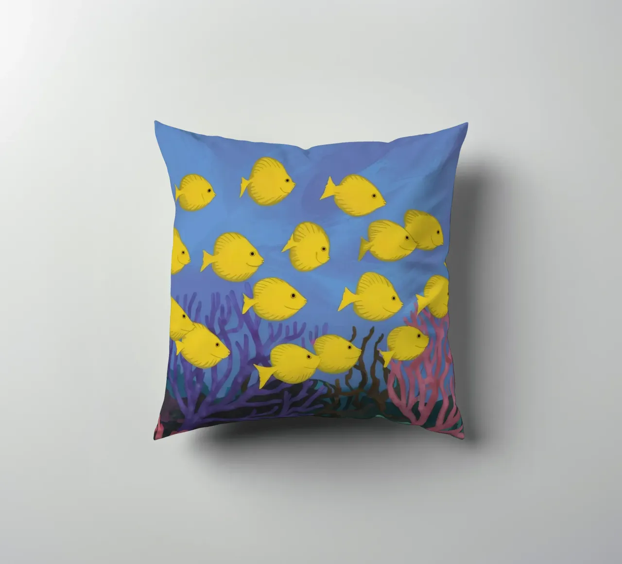 Poisson jaune flottant coussin de Silk Palette