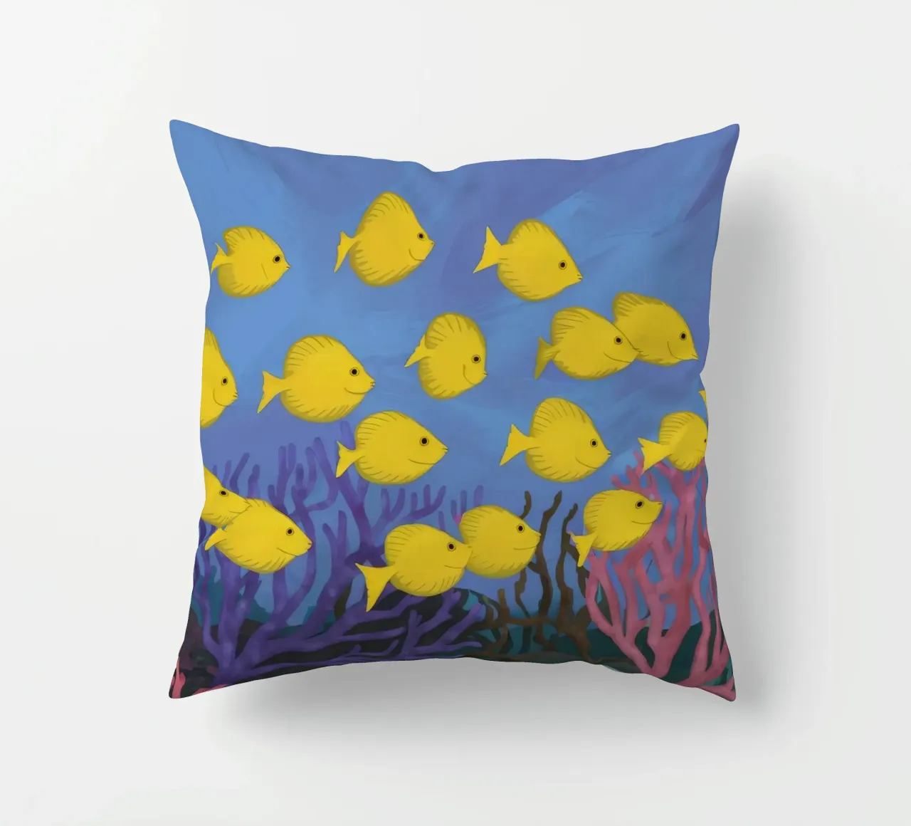 Poisson jaune flottant coussin de Silk Palette