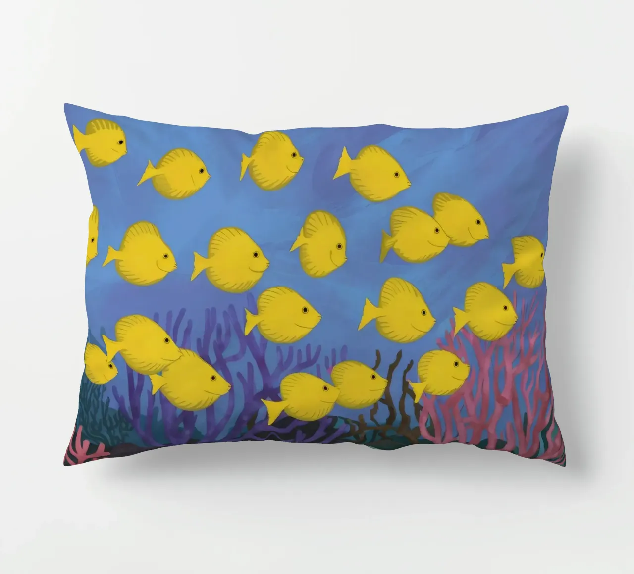 Poisson jaune flottant coussin de Silk Palette