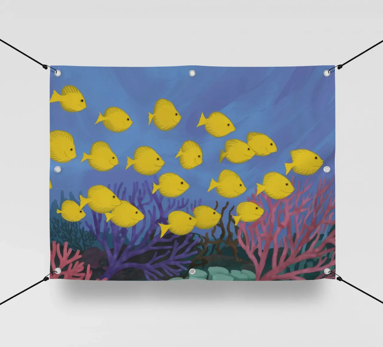 Poisson jaune flottant bâche pvc de Silk Palette