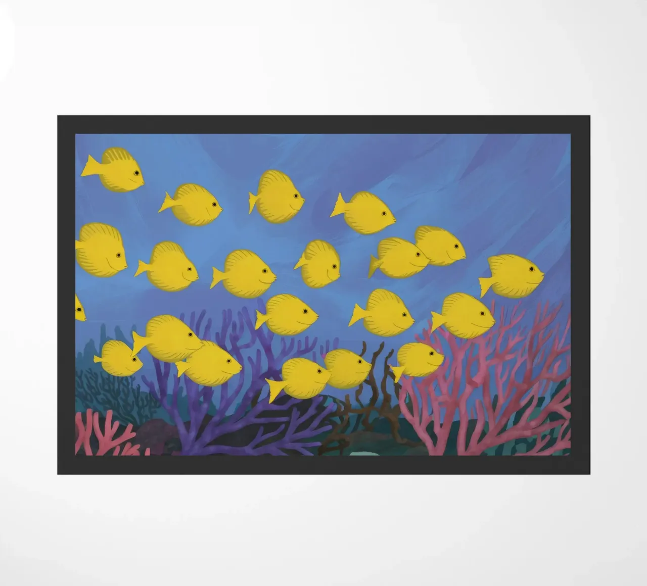 Poisson jaune flottant paillasson de Silk Palette