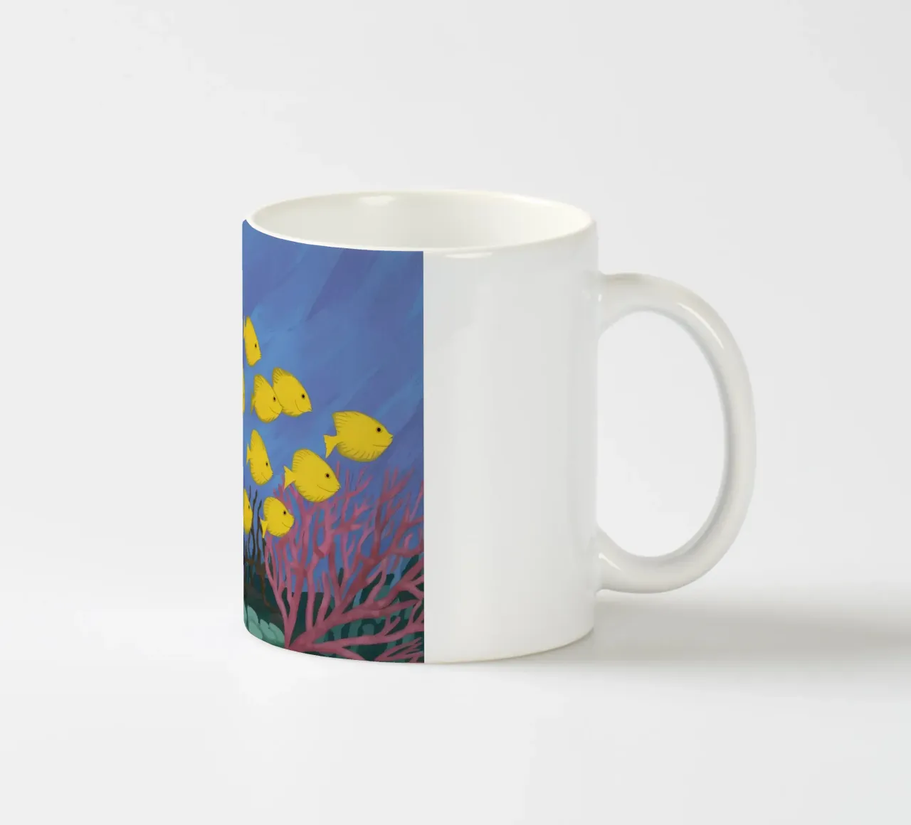 Poisson jaune flottant mug en céramique de Silk Palette