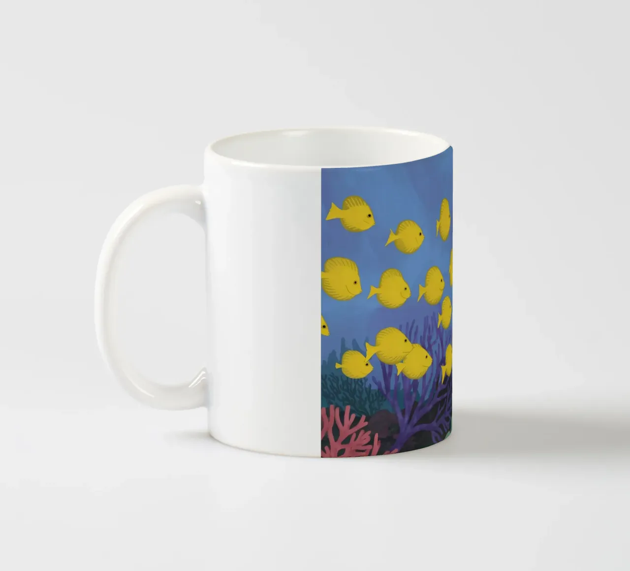 Poisson jaune flottant mug en céramique de Silk Palette