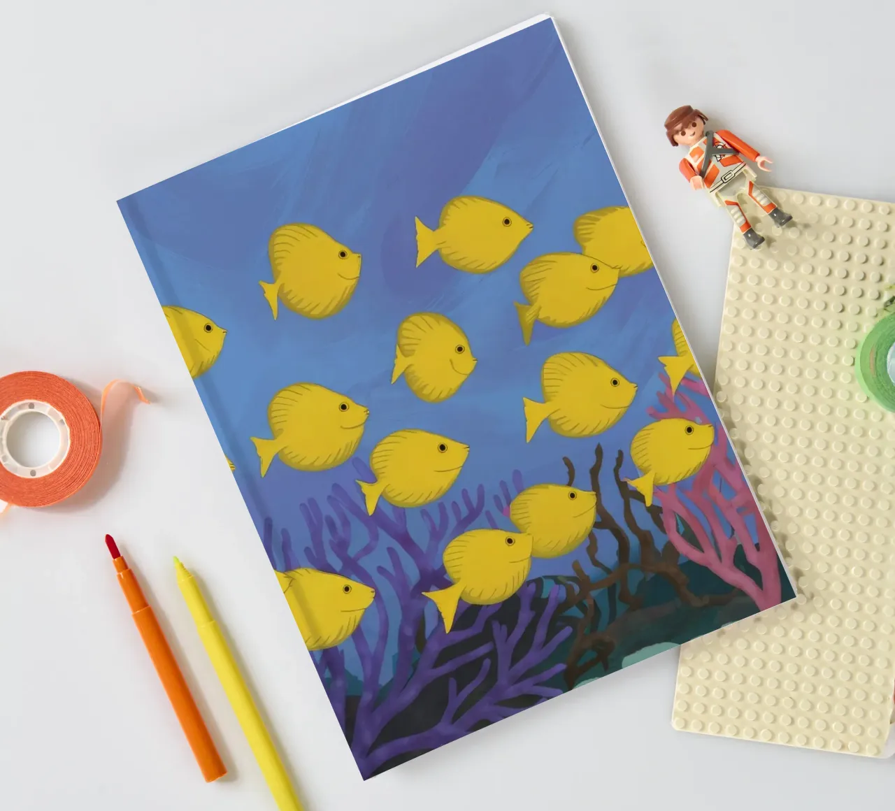 Poisson jaune flottant carnet de notes de Silk Palette