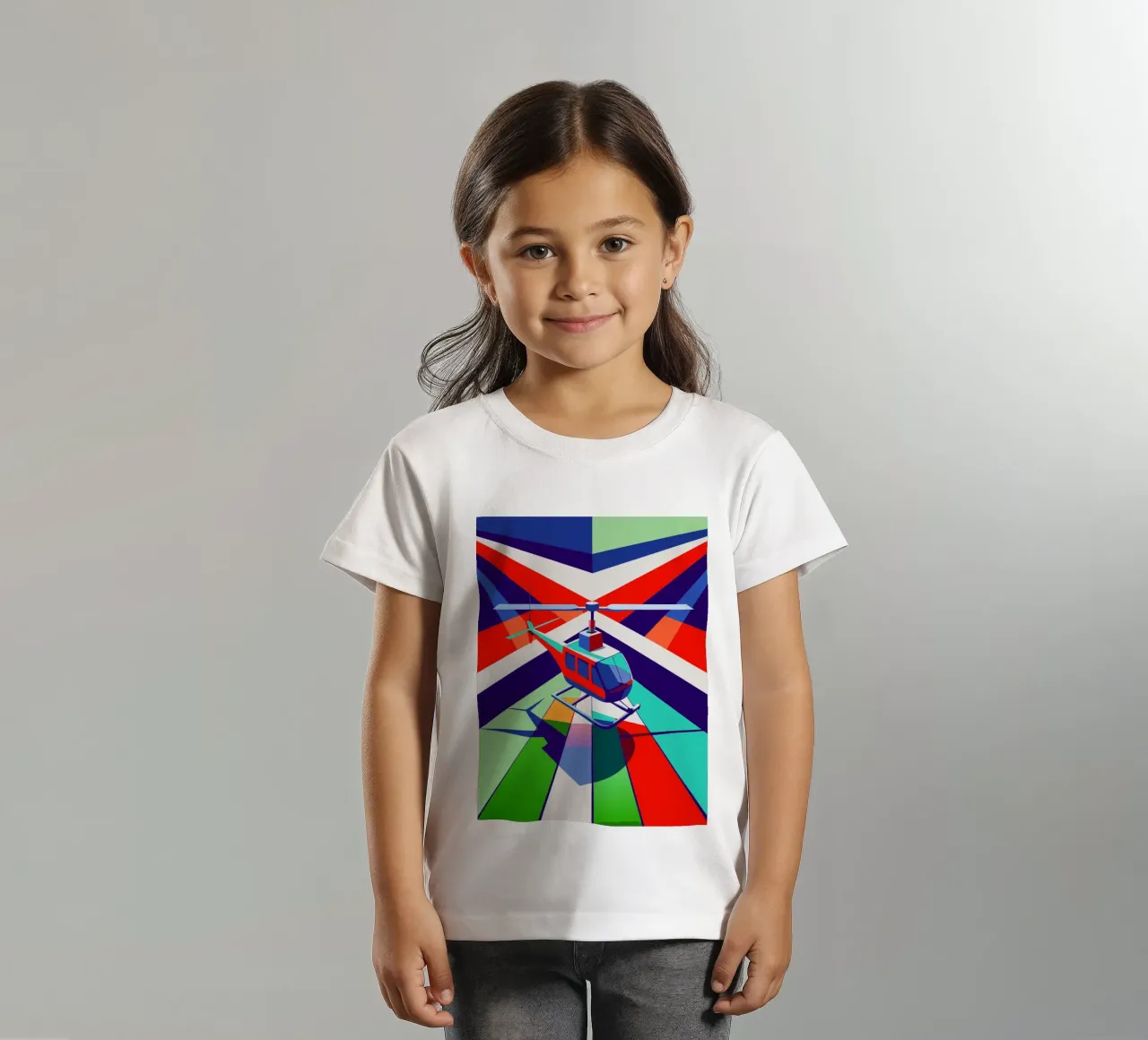 Hellicopter Vektor Kinder T-Shirt von Elfath