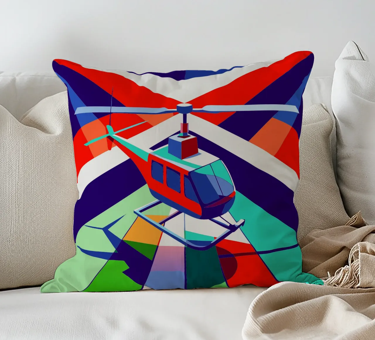 hellicopter vector decorative cushion by Elfath
