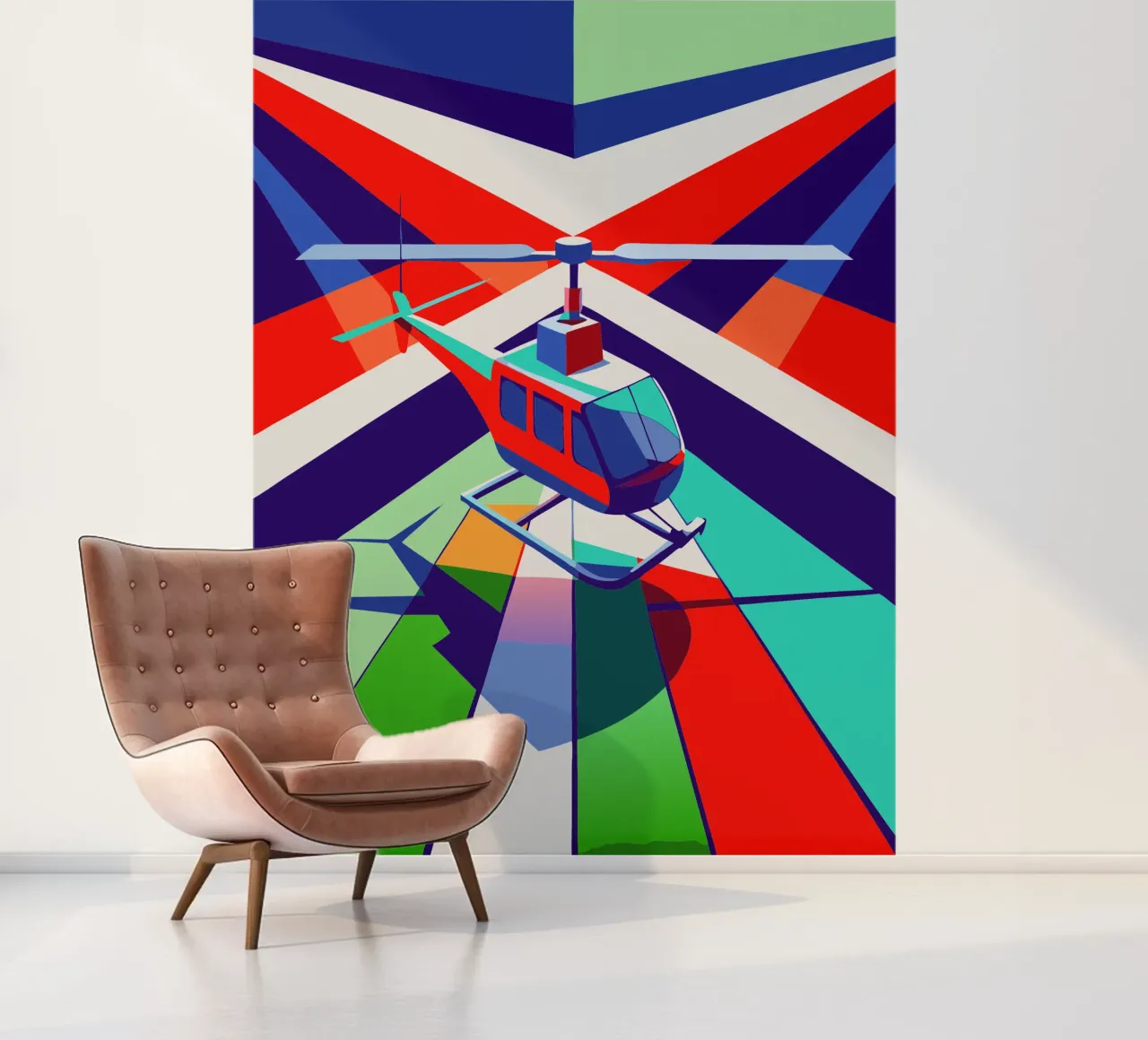 helikopter vector fotobehang van Elfath