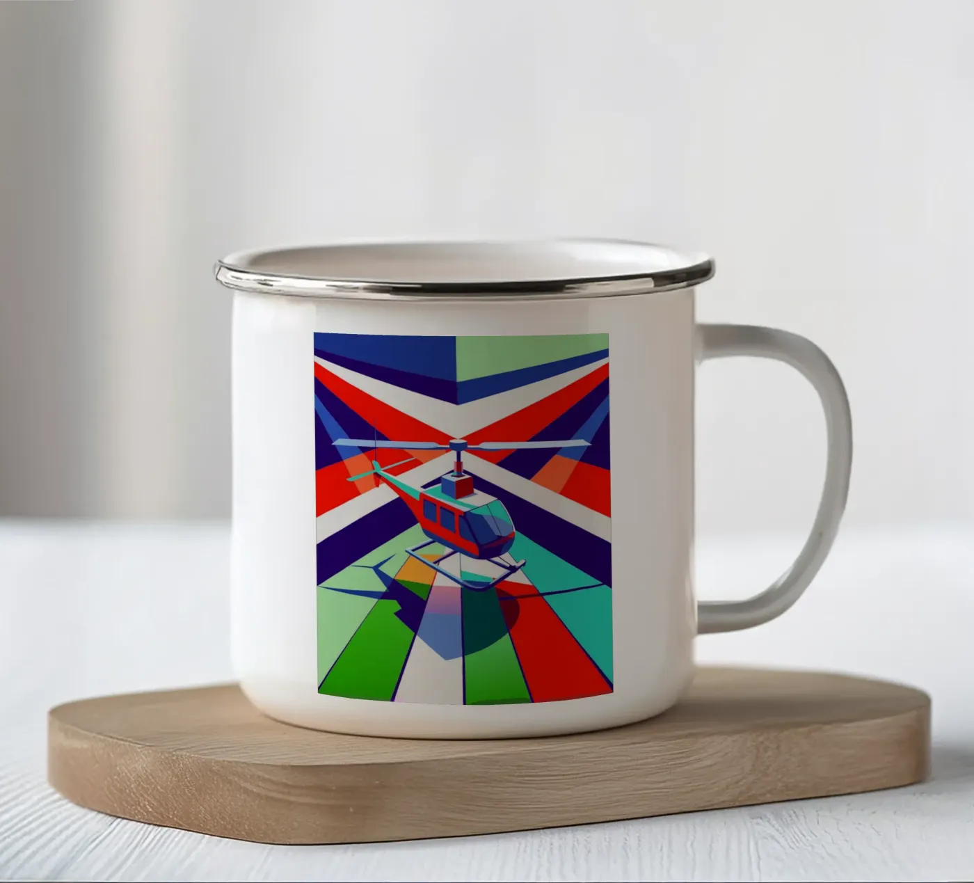 hellicopter vector enamel mug by Elfath