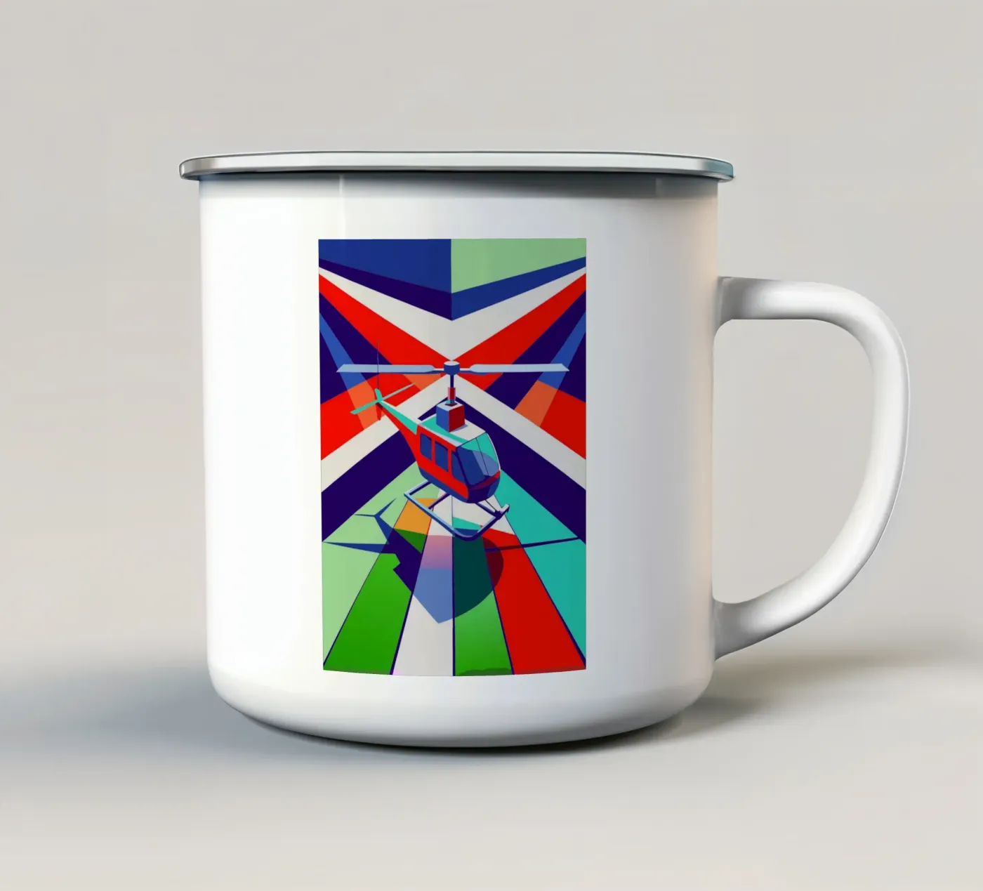 hellicopter vector enamel mug by Elfath