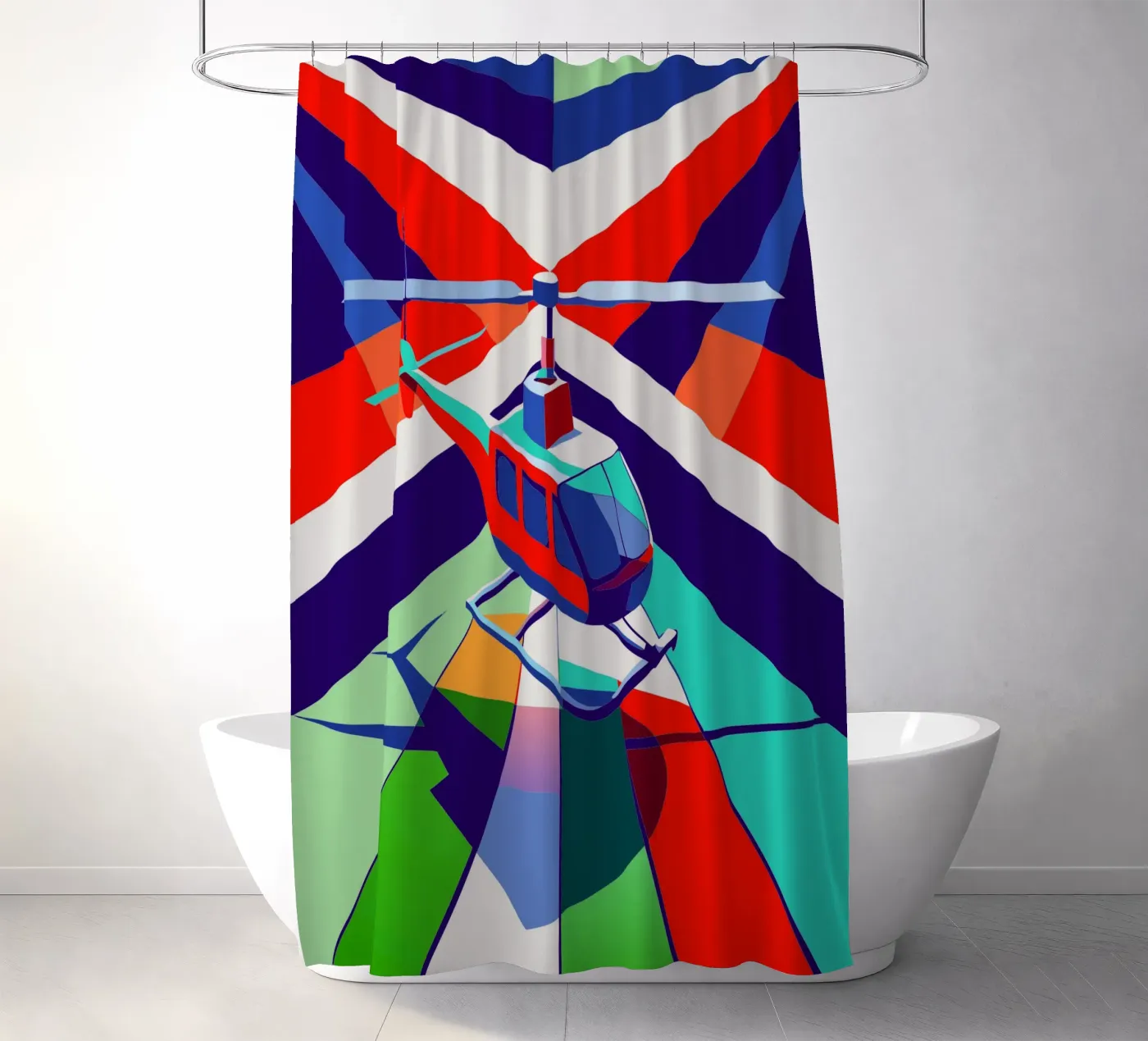 hellicopter vector shower curtain by Elfath