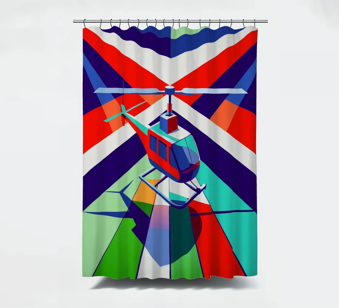 hellicopter vector shower curtain by Elfath