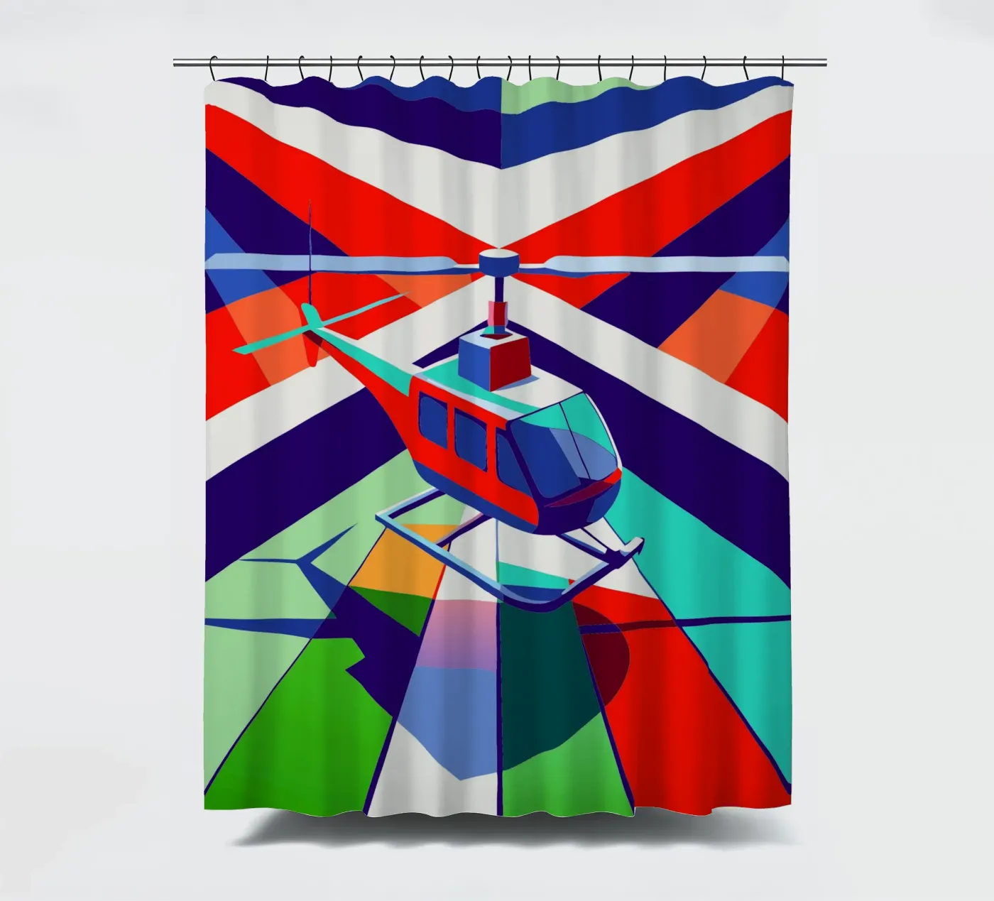 hellicopter vector shower curtain by Elfath