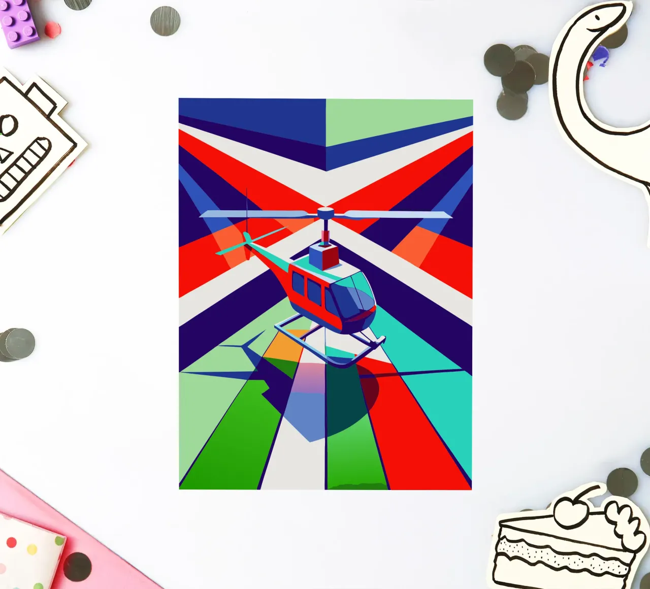 hellicopter vector sticker by Elfath