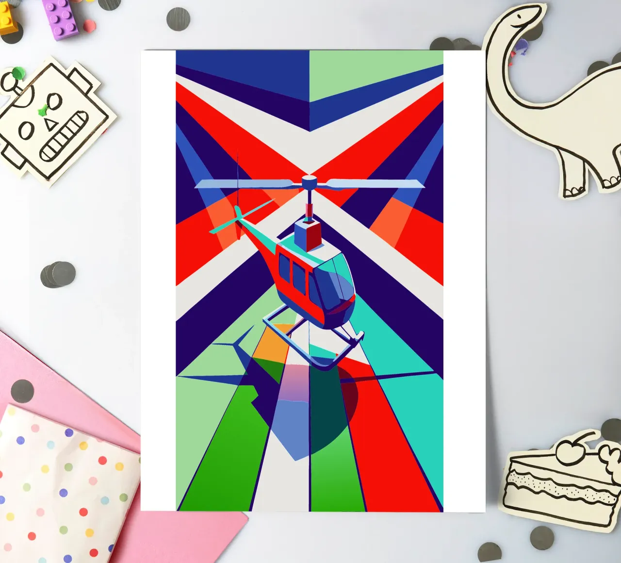 hellicopter vector sticker sheet by Elfath