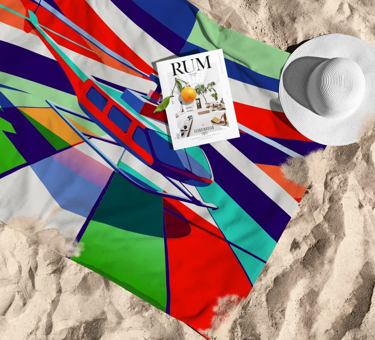 hellicopter vector beach towel by Elfath