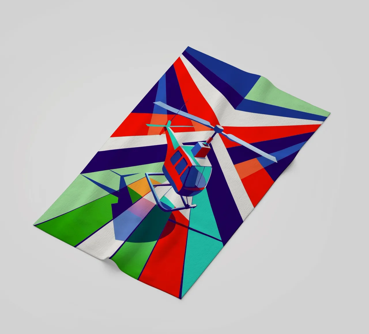 hellicopter vector beach towel by Elfath