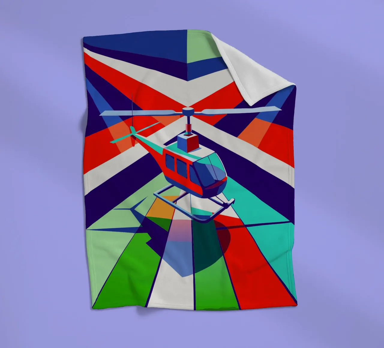 hellicopter vector fleece blanket by Elfath