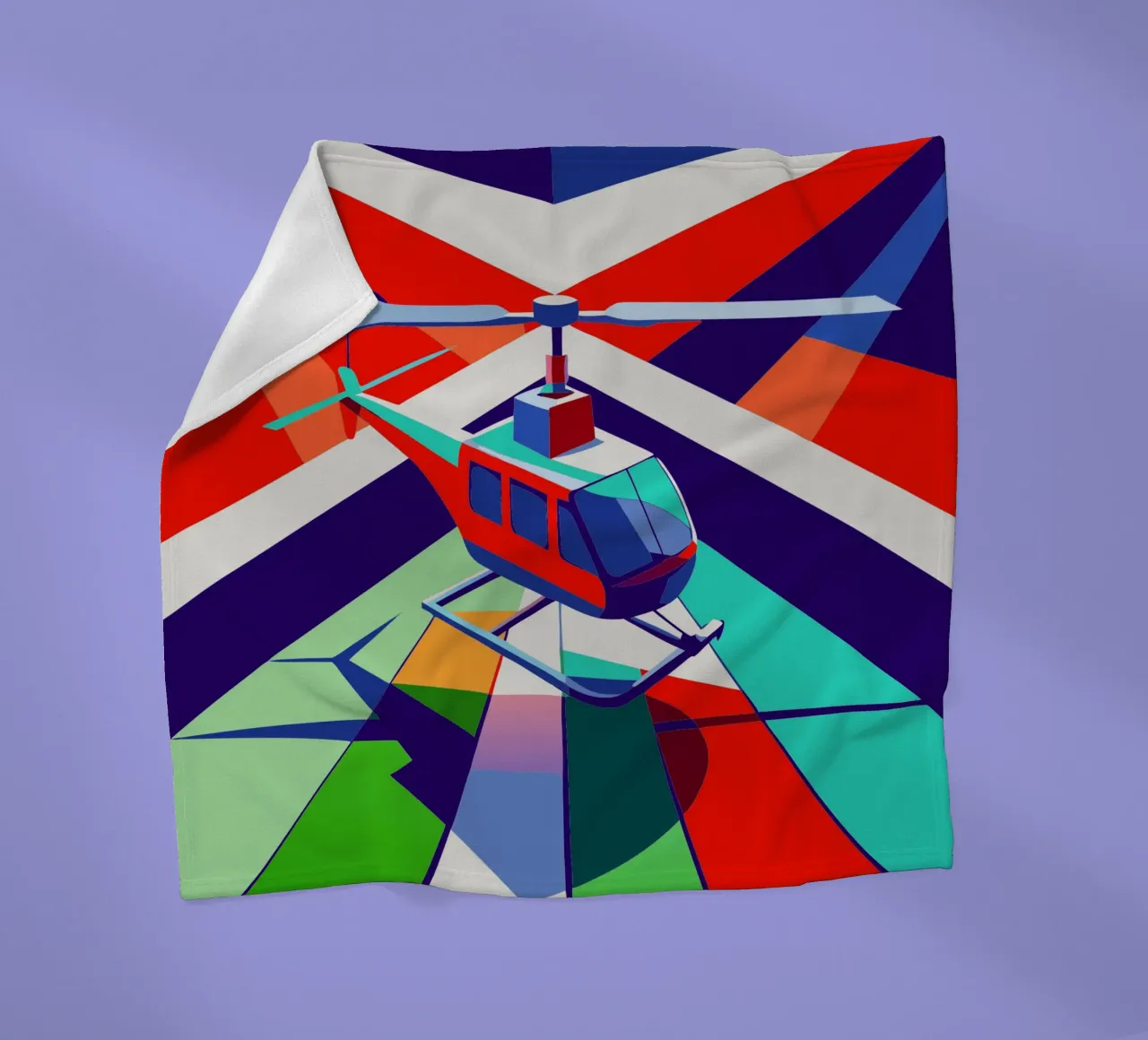 hellicopter vector fleece blanket by Elfath