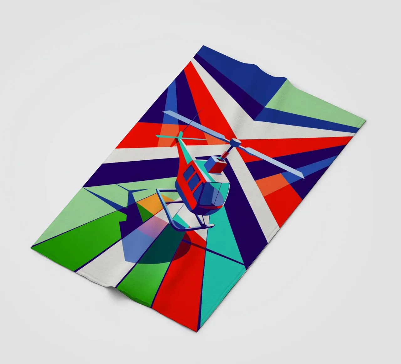 hellicopter vector fleece blanket by Elfath