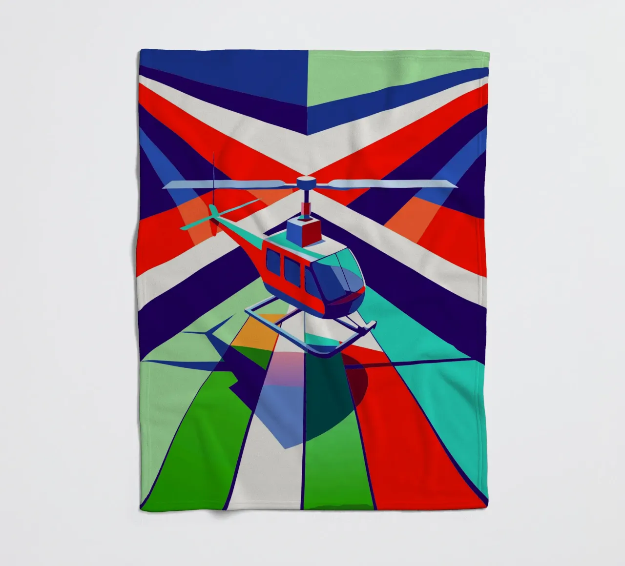 hellicopter vector fleece blanket by Elfath