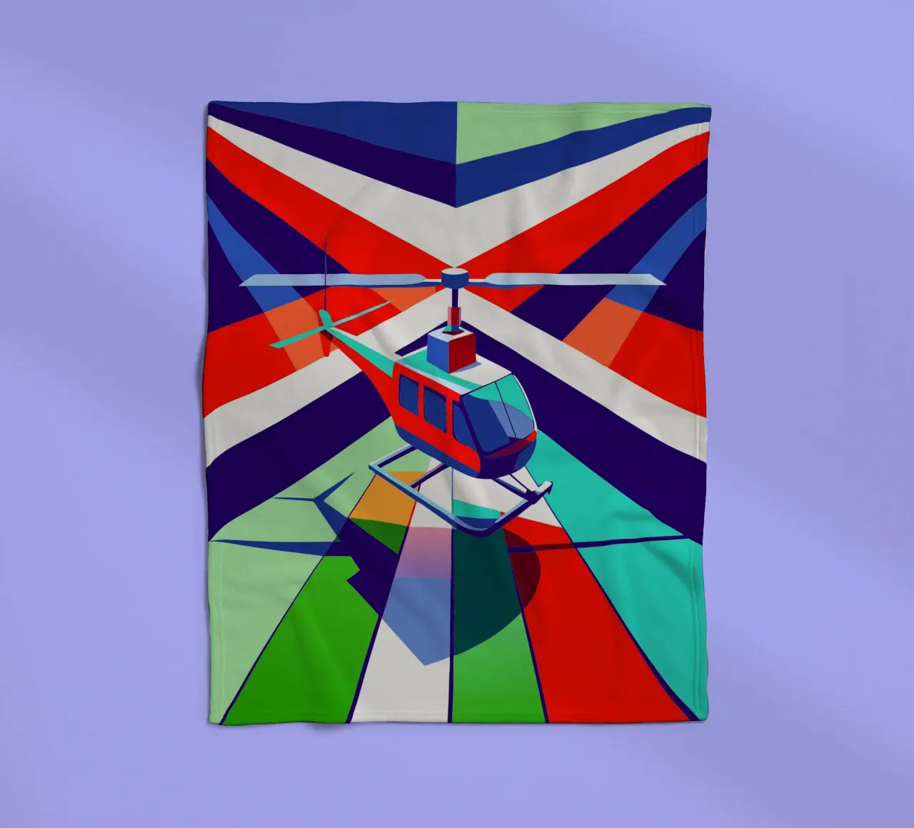 hellicopter vector fleece blanket by Elfath