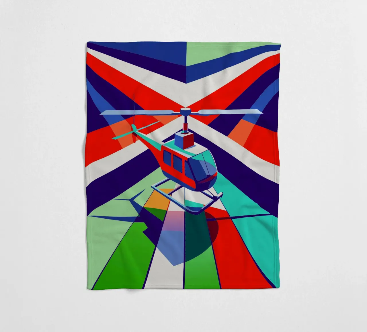 hellicopter vector fleece blanket by Elfath