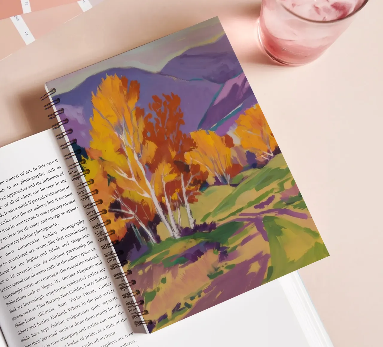 Birch Path Autumn spiral notebook by Radiance Landscape