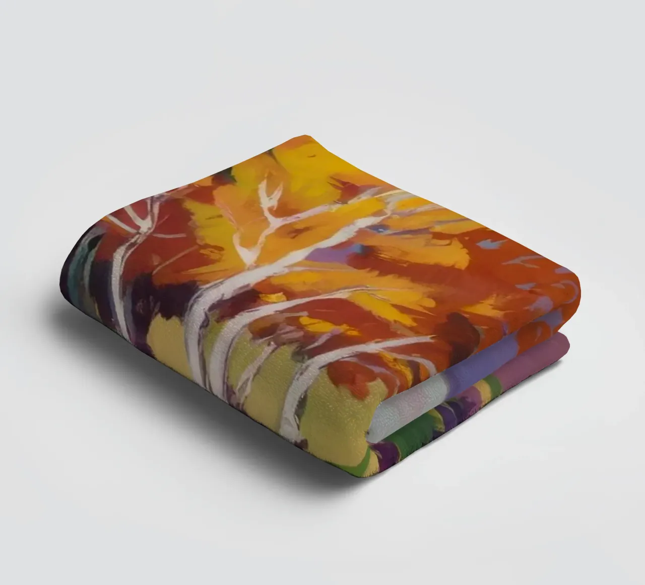 Birch Path Autumn towel by Radiance Landscape