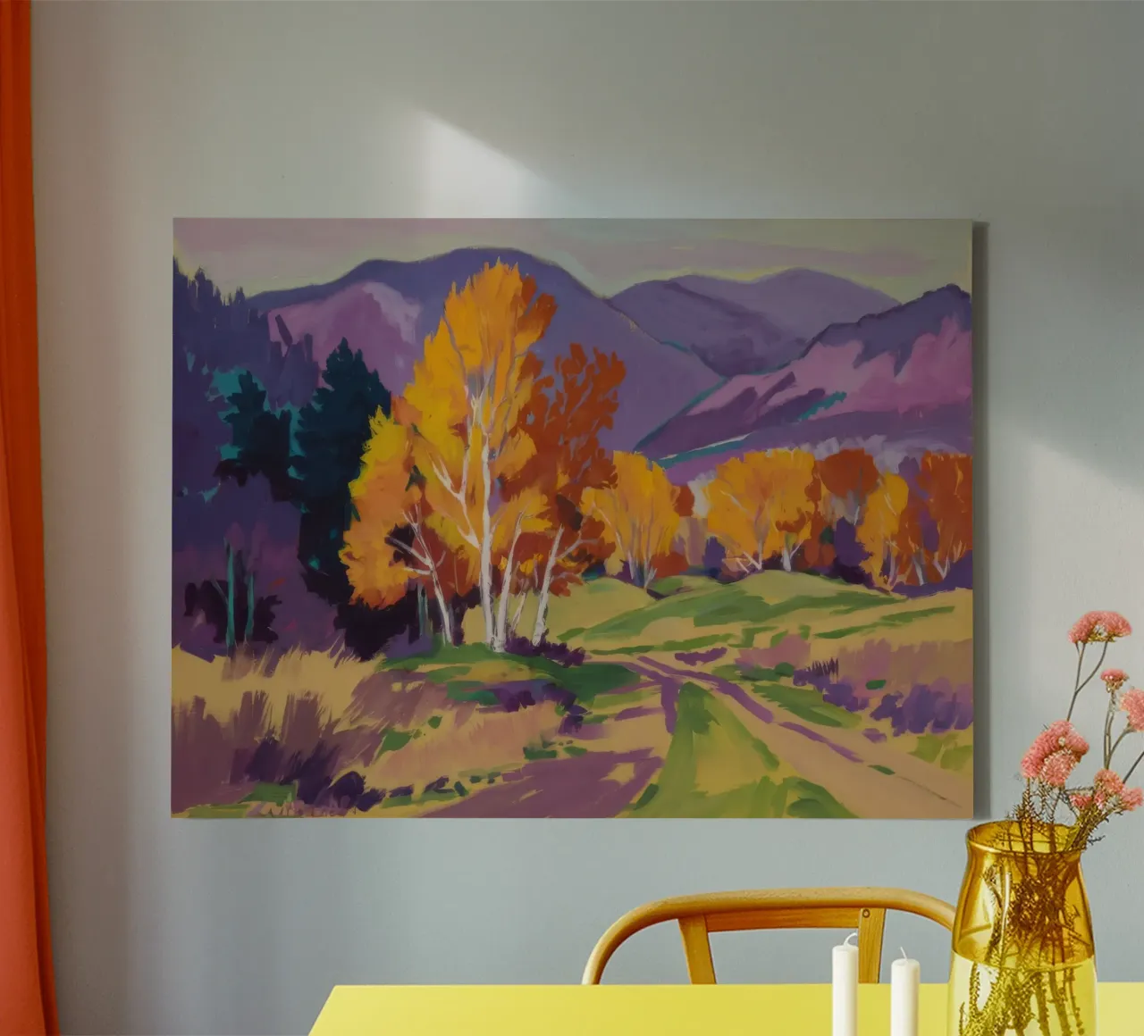 Birch Path Autumn canvas by Radiance Landscape