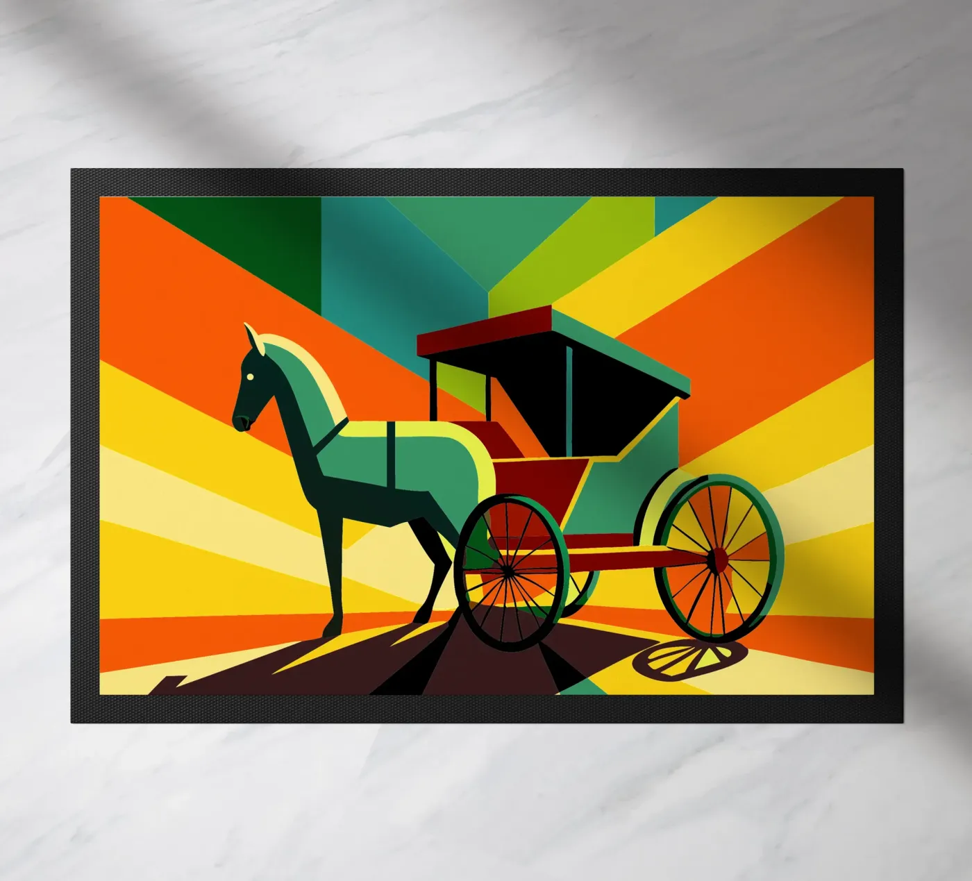 Paardenkoets vector deurmat van Elfath