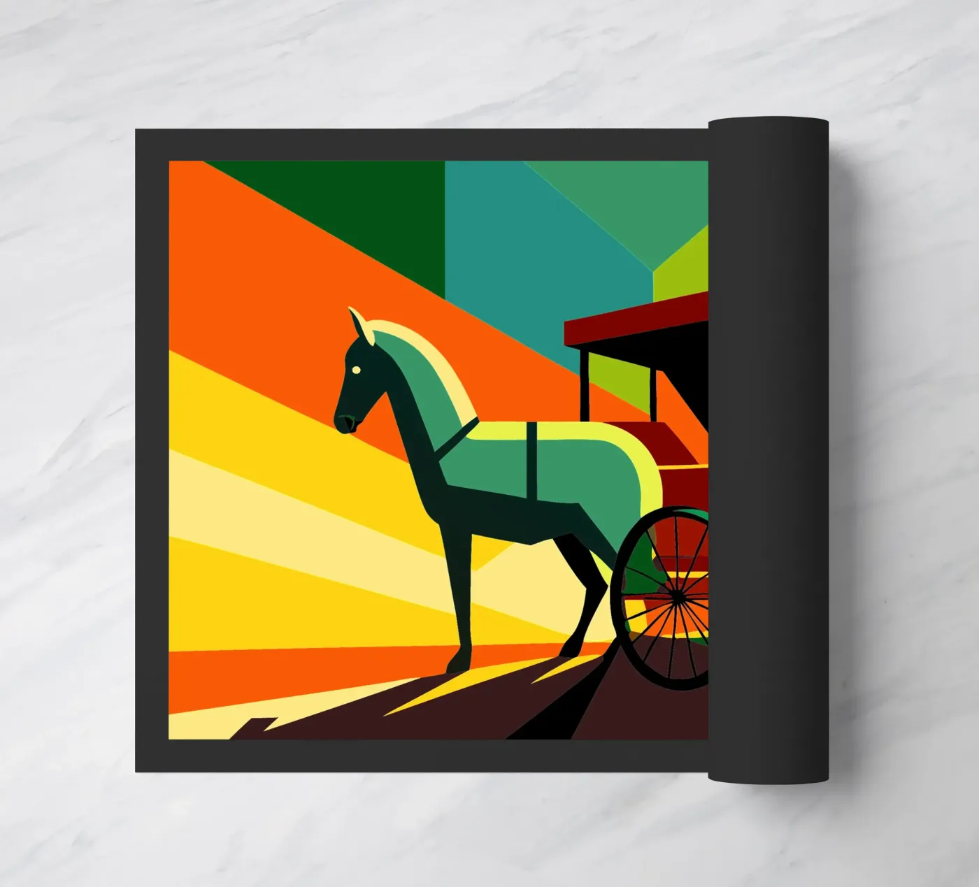 Paardenkoets vector deurmat van Elfath