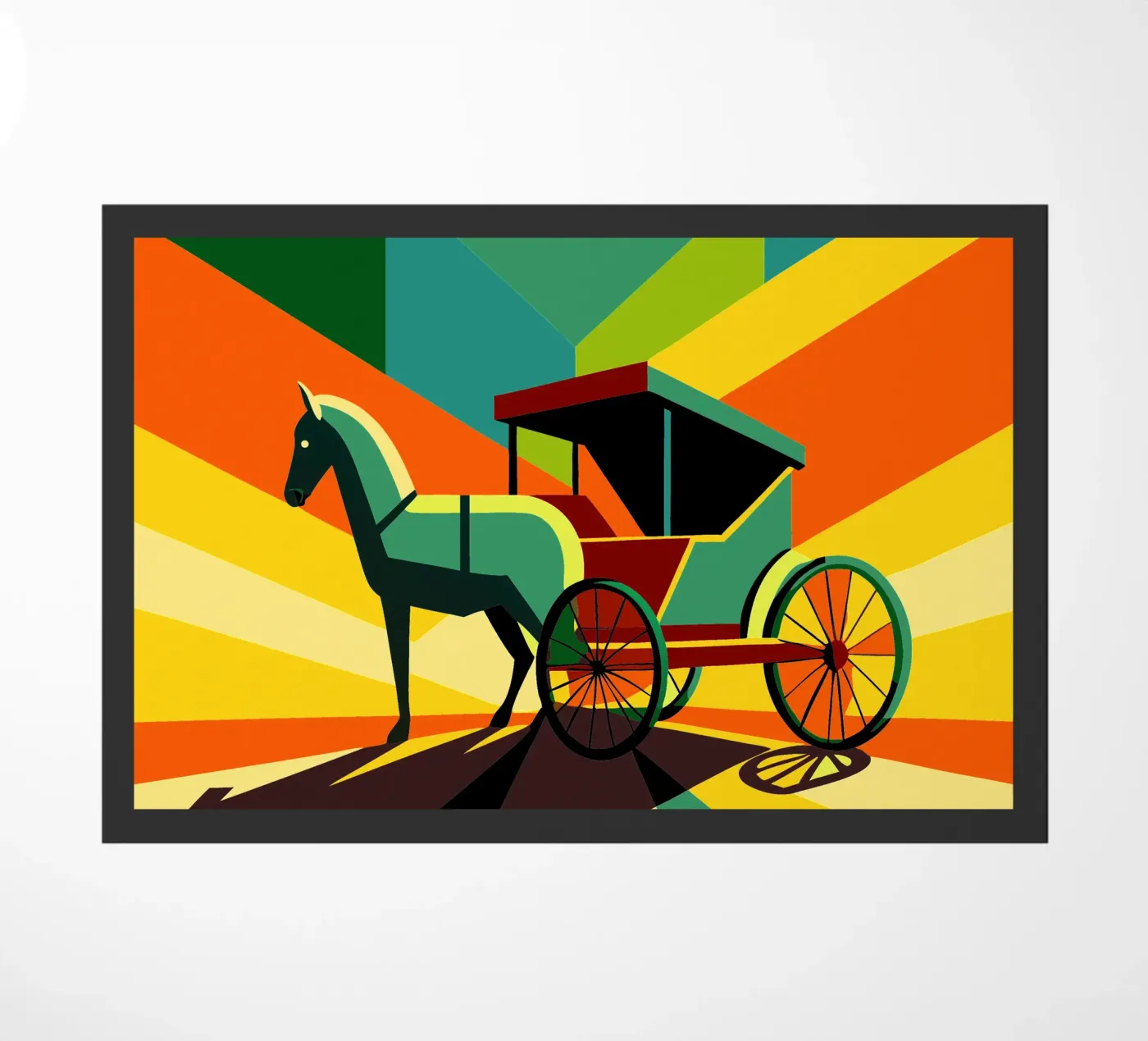 Paardenkoets vector deurmat van Elfath