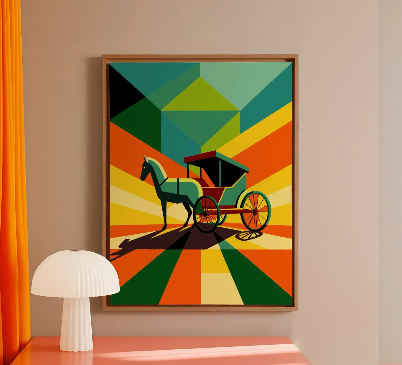 Paardenkoets vector canvas met Baklijst van Elfath