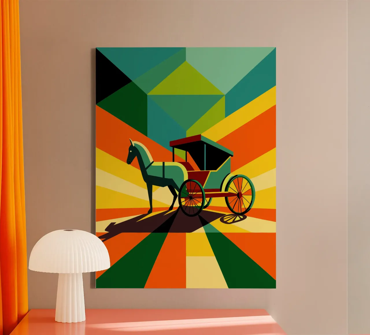 Paardenkoets vector canvas met Baklijst van Elfath