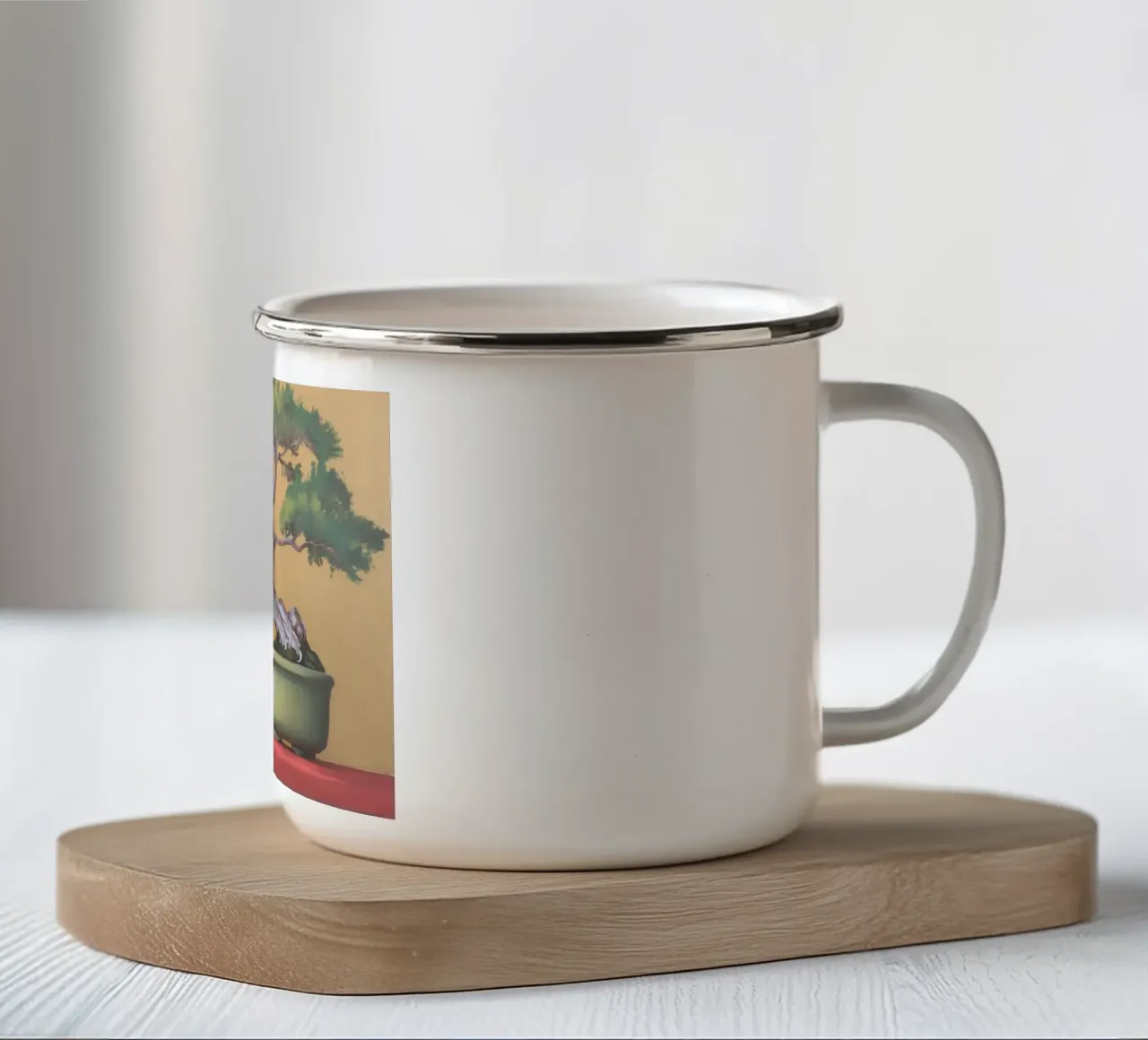 Bonsai elegante tazza in smalto da Silk Palette