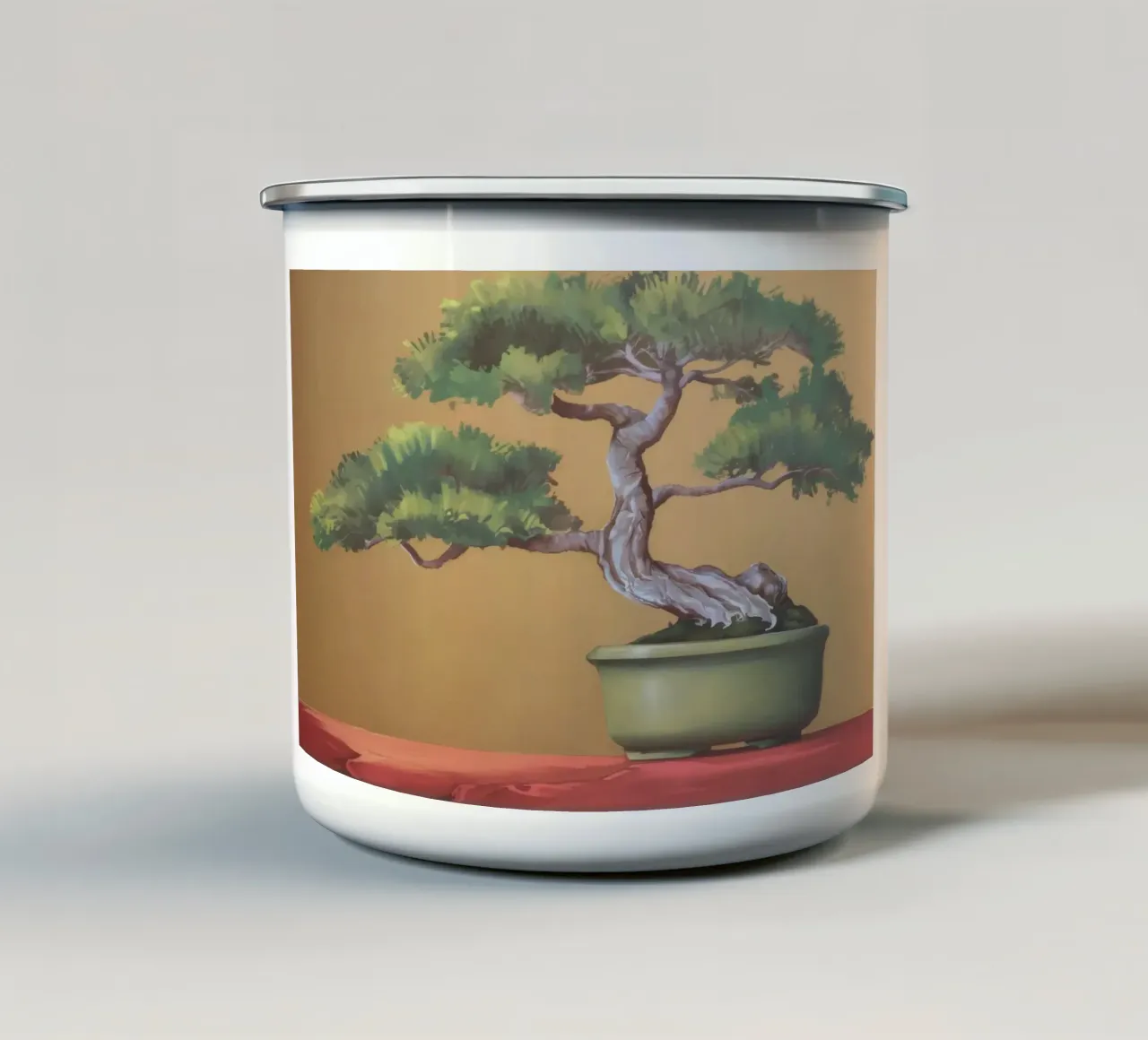 Bonsai elegante tazza in smalto da Silk Palette