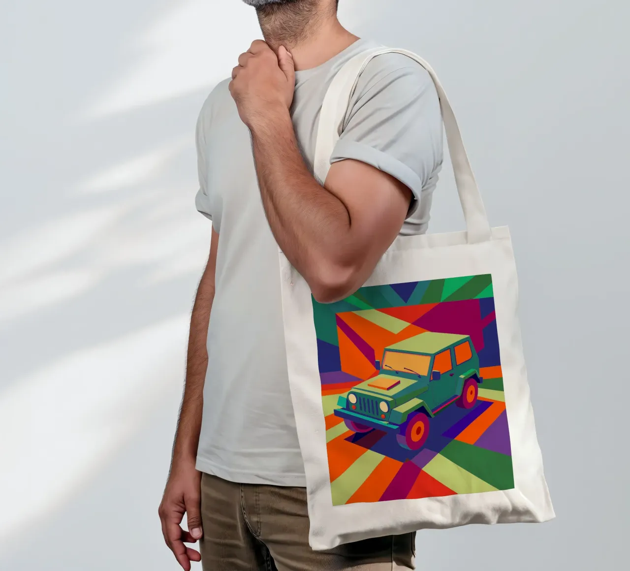 jeep car vector tote bag by Elfath
