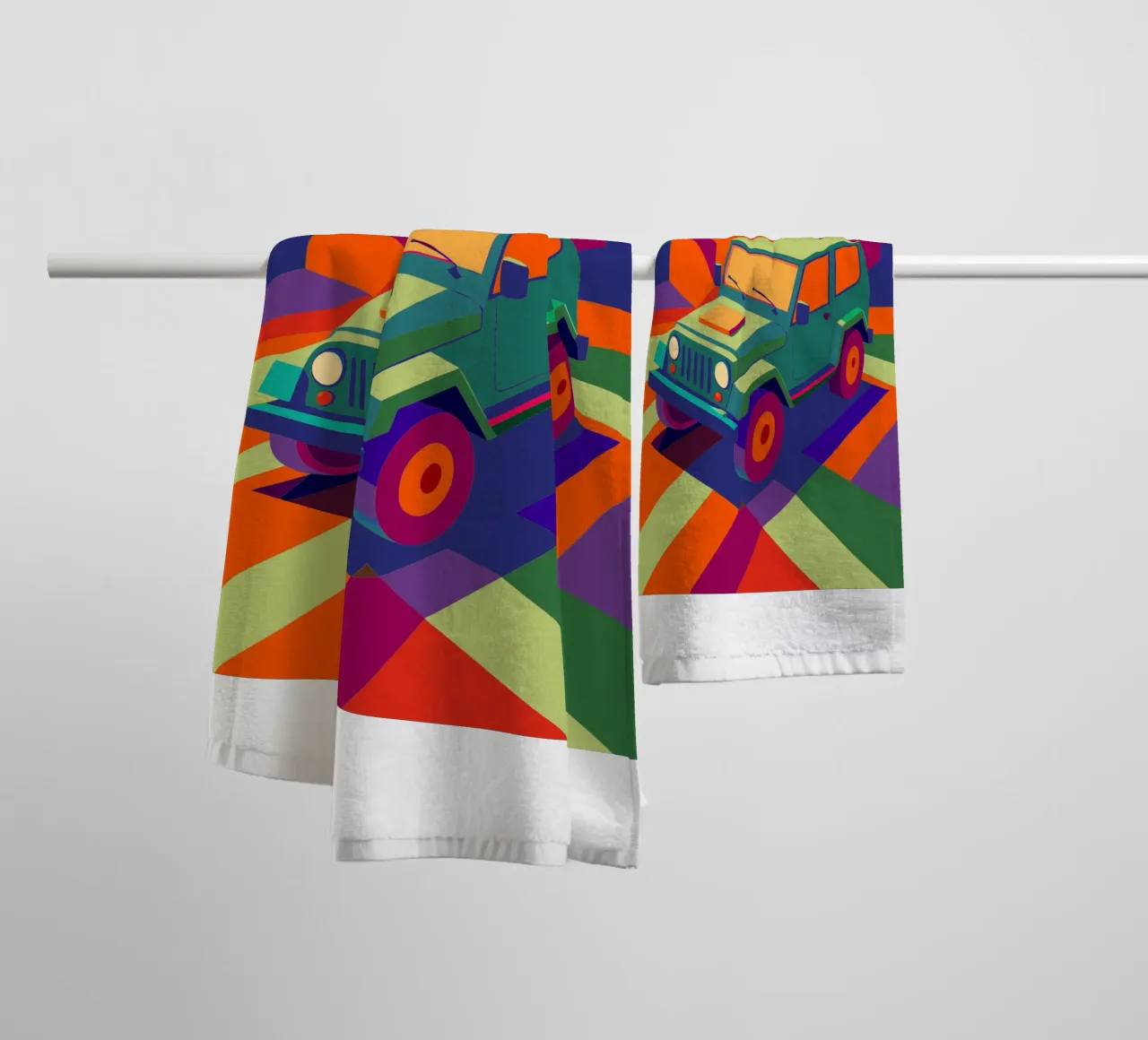 jeep car vector towel by Elfath