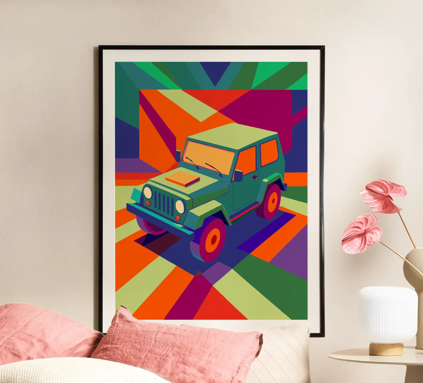 jeep car vector poster van Elfath