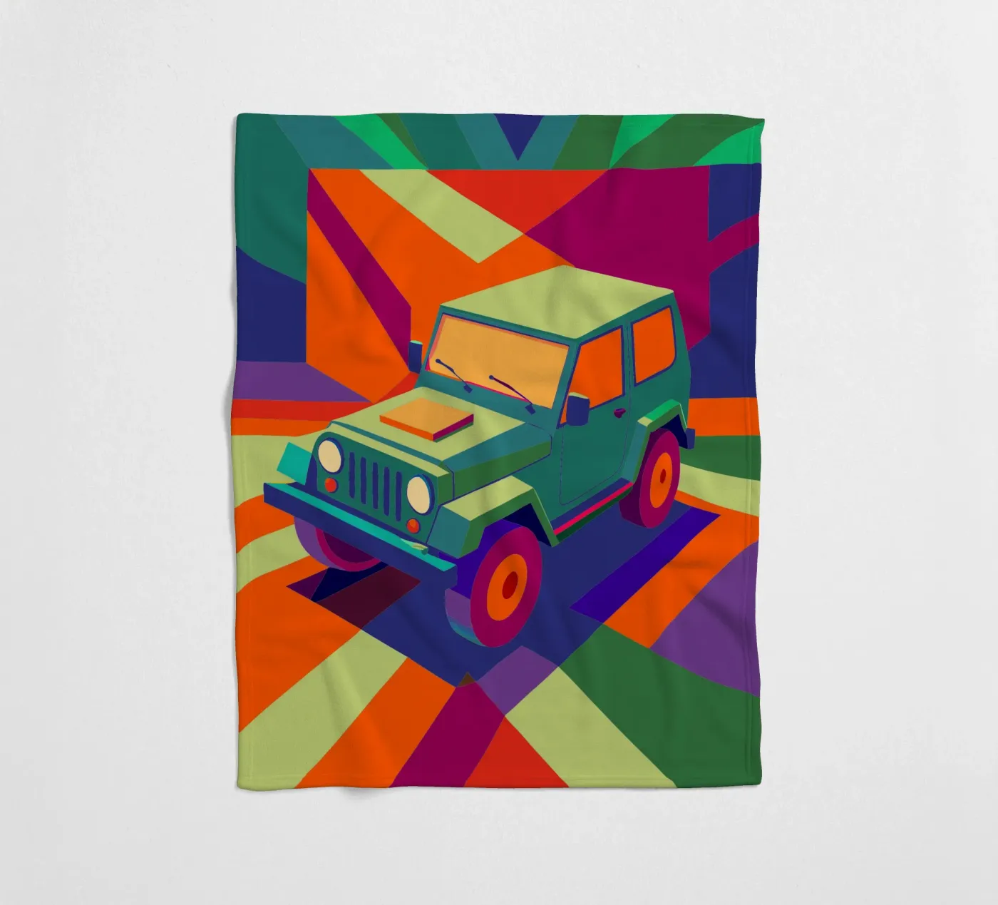 jeep auto vector fleecedeken van Elfath