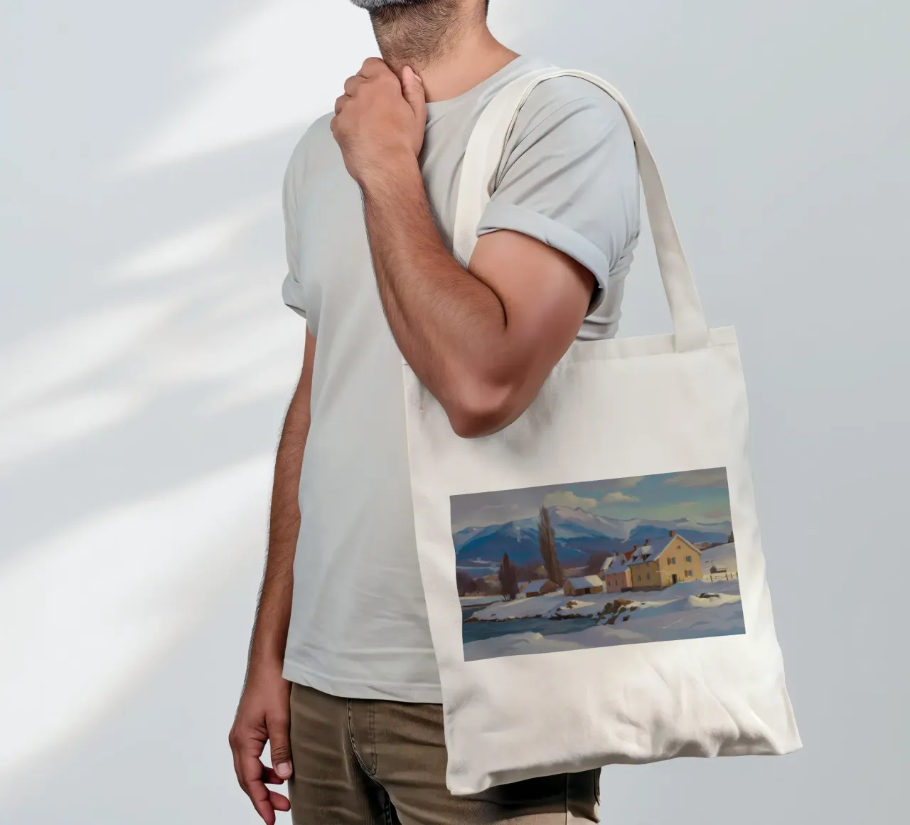 Wintry Cabin Repose tote bag by Celestial Harmony