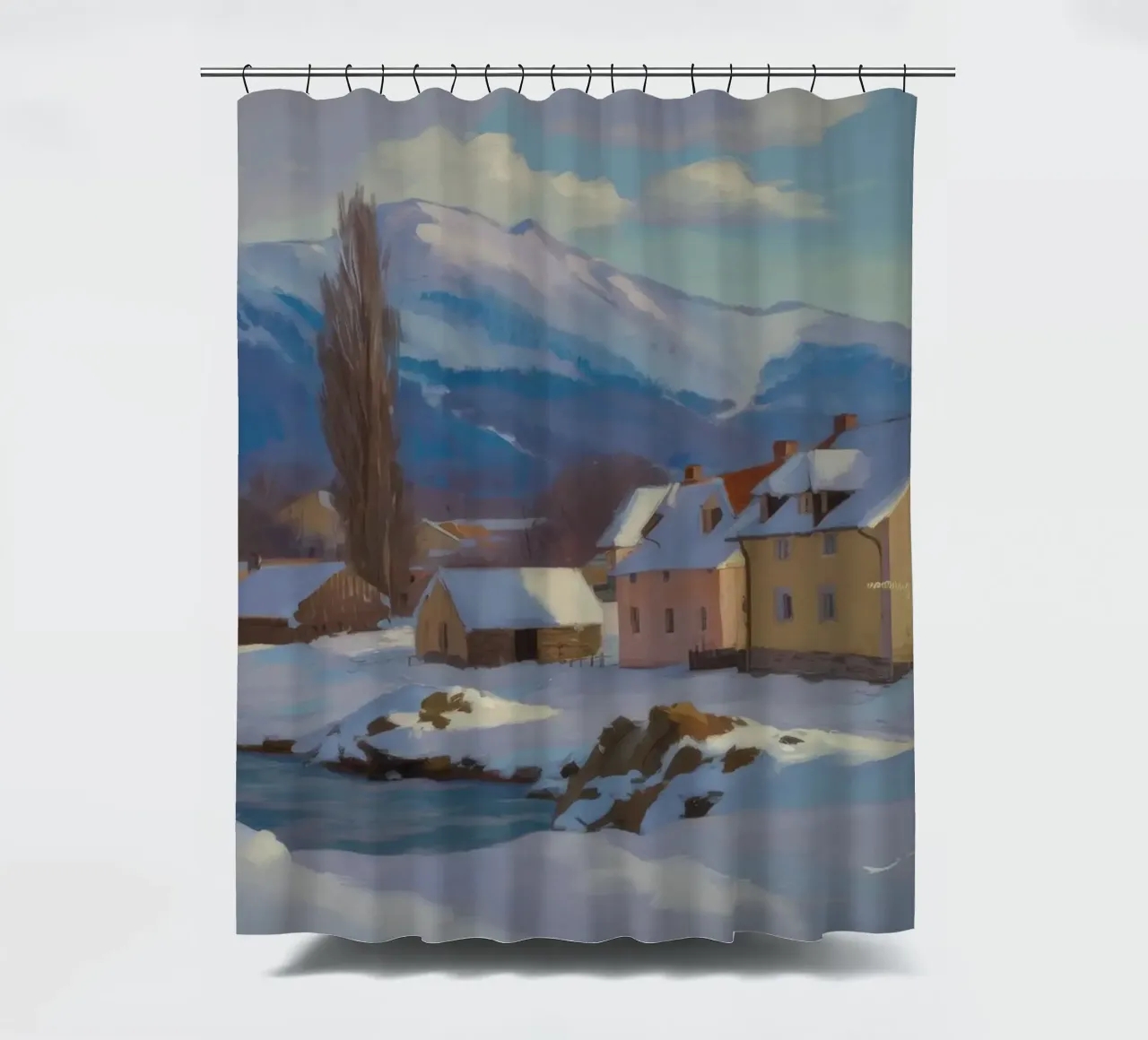 Winterse hut douchegordijn van Celestial Harmony