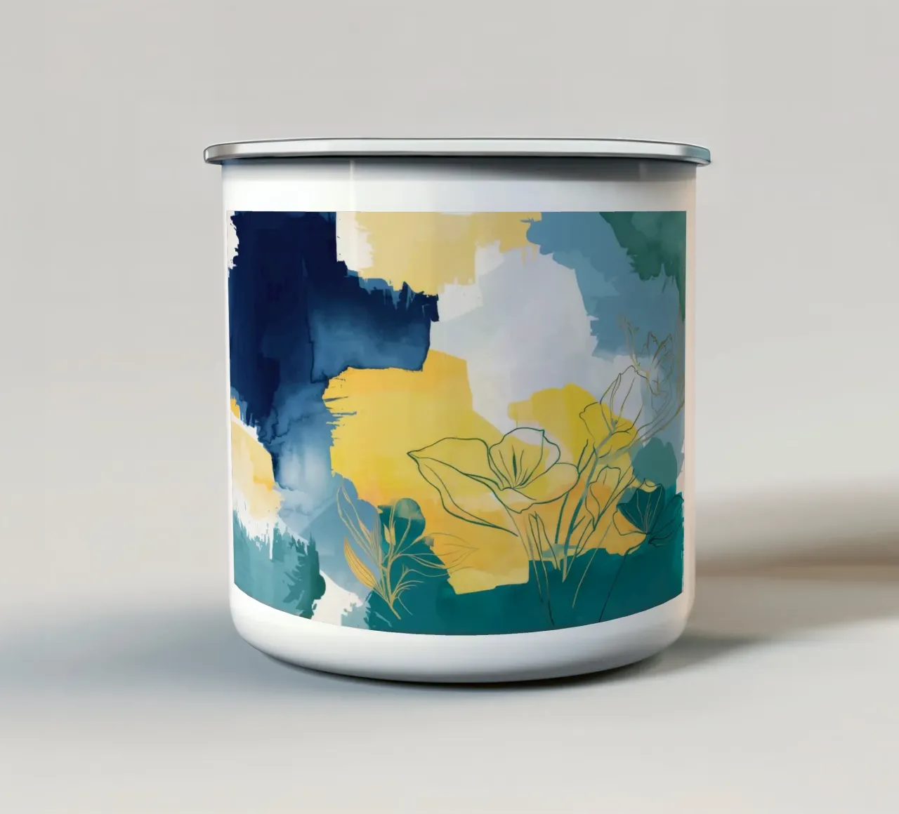 Schets zonsondergang Flora emaille mok van Dream Spectrum