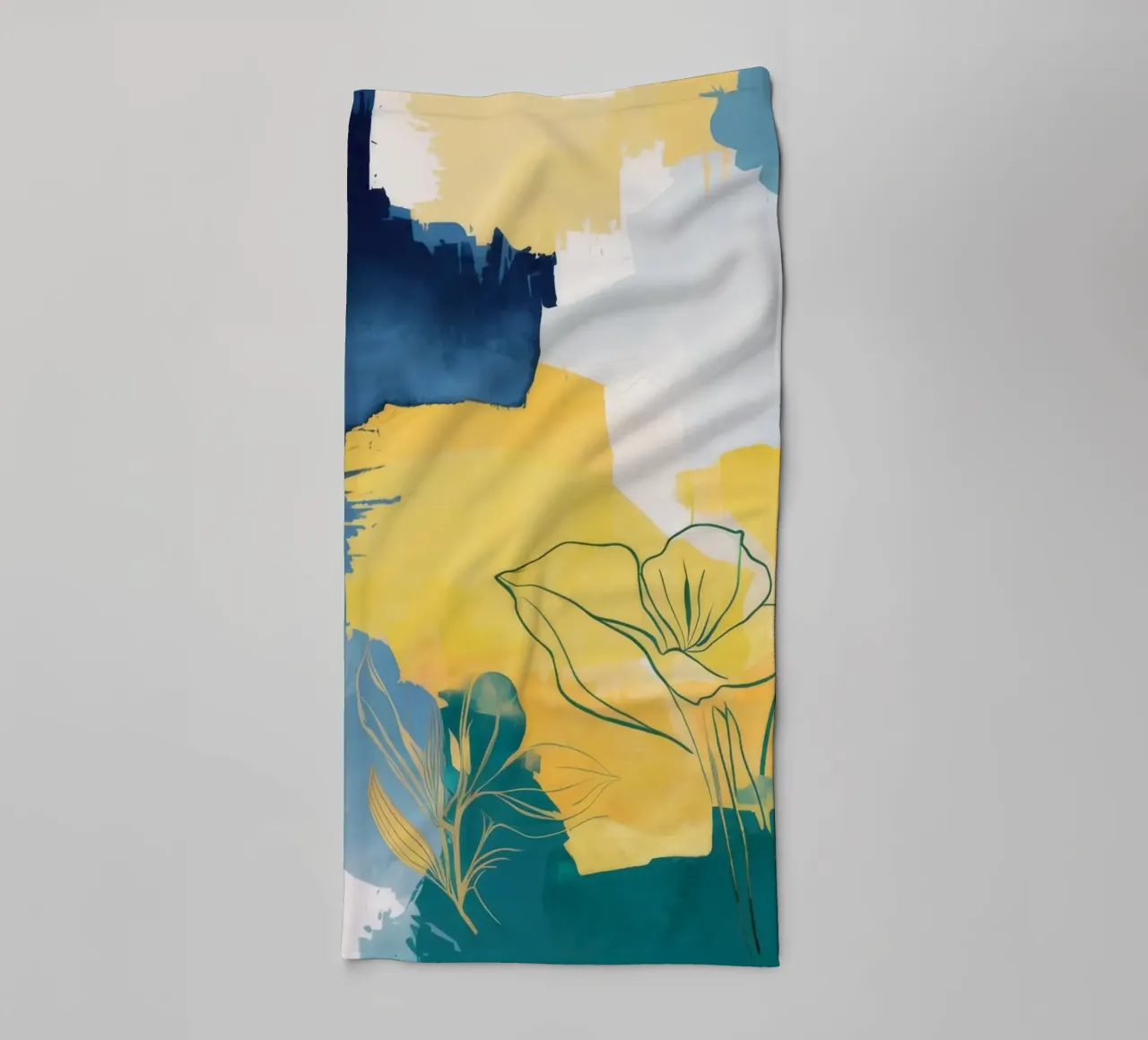 Sunset Flora Sketch towel by Dream Spectrum