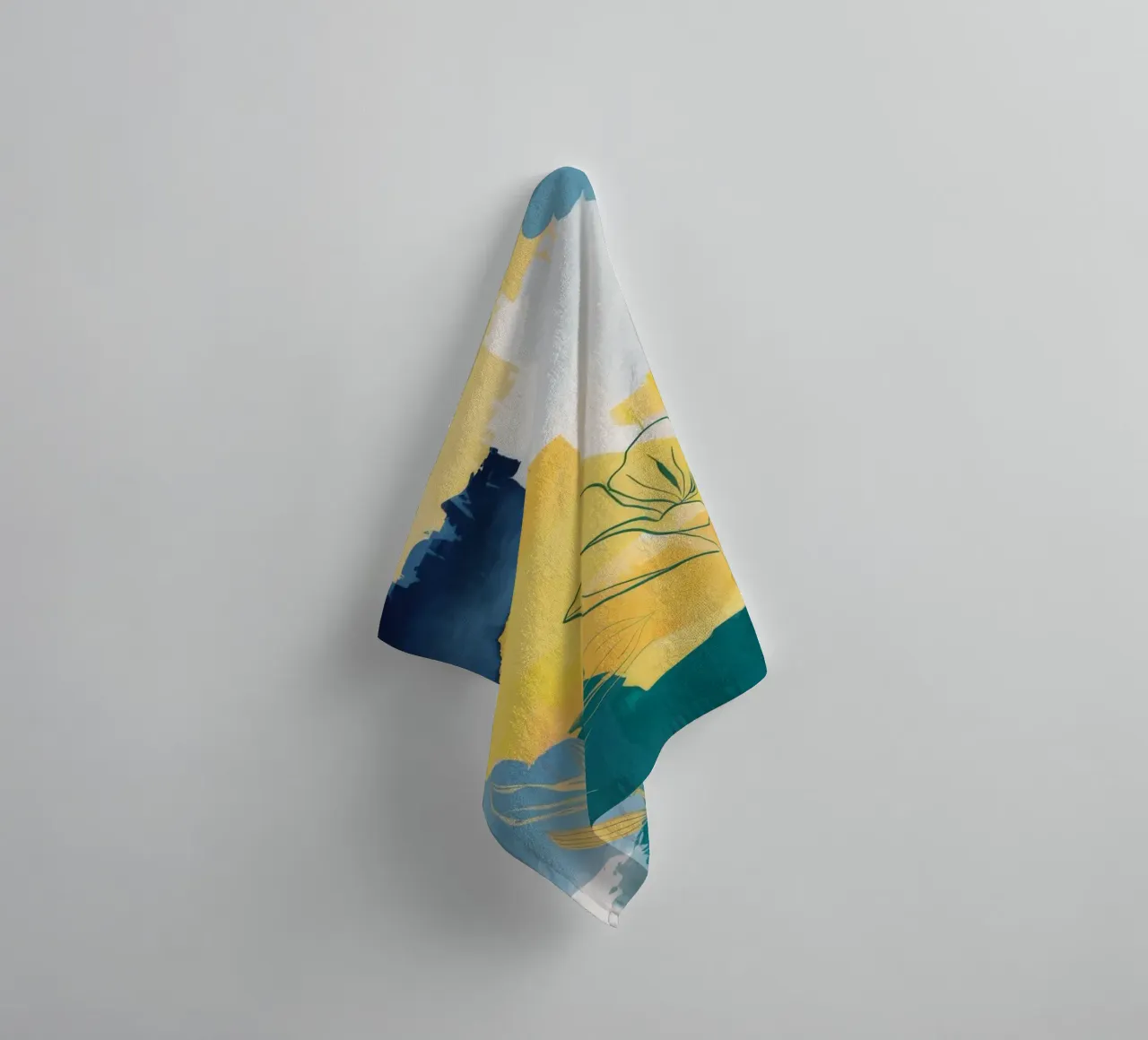 Sunset Flora Sketch towel by Dream Spectrum