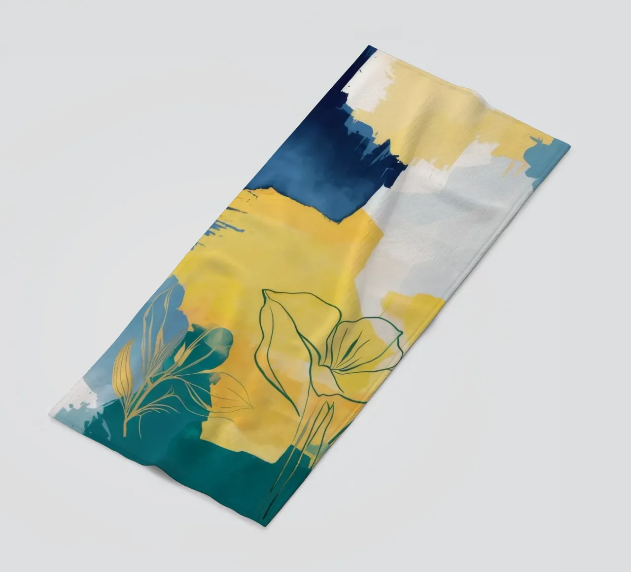 Schets zonsondergang Flora strandhanddoek van Dream Spectrum