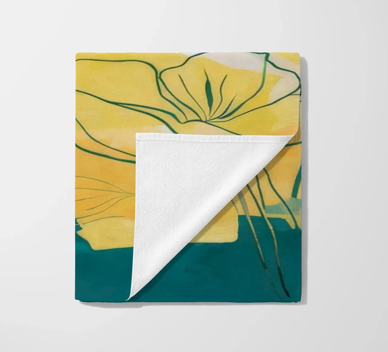 Schets zonsondergang Flora strandhanddoek van Dream Spectrum